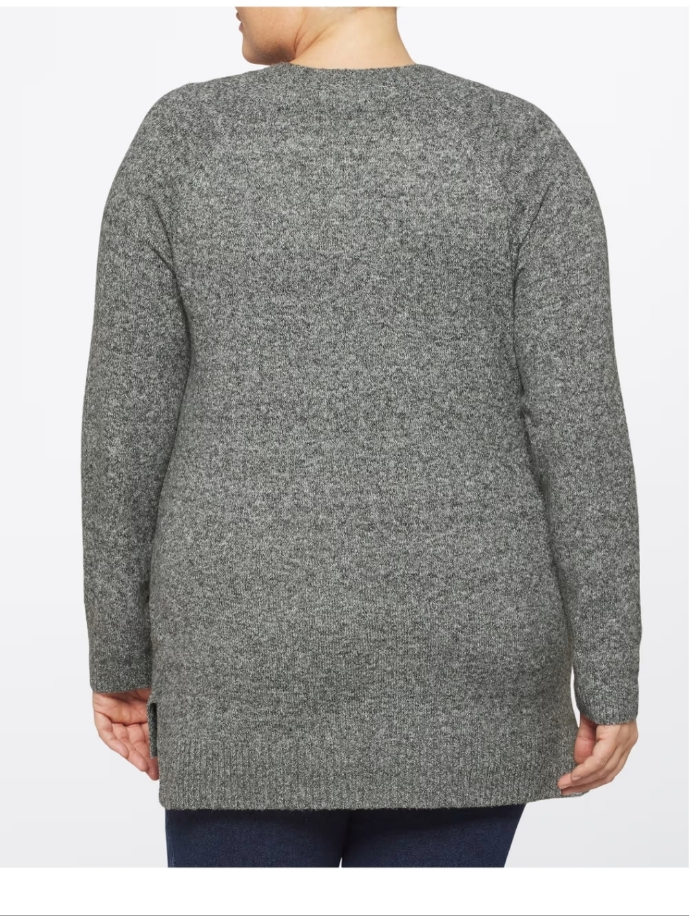 Market & Spruce Dark Gray Ryann Marled Textured Sweater - Picture 5 of 6